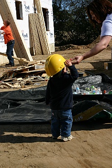 IMG_3291 Site Manager Issues OSHA Helmet to Little Helper, Casey