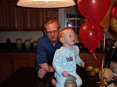 P1000365 Daddy With Emily On Kitchen Island