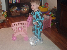 P1010976 Wearing Mommy's Shoes