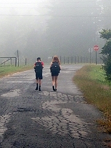 20210909_071032 Brother And Sister Walk To Bus Stop